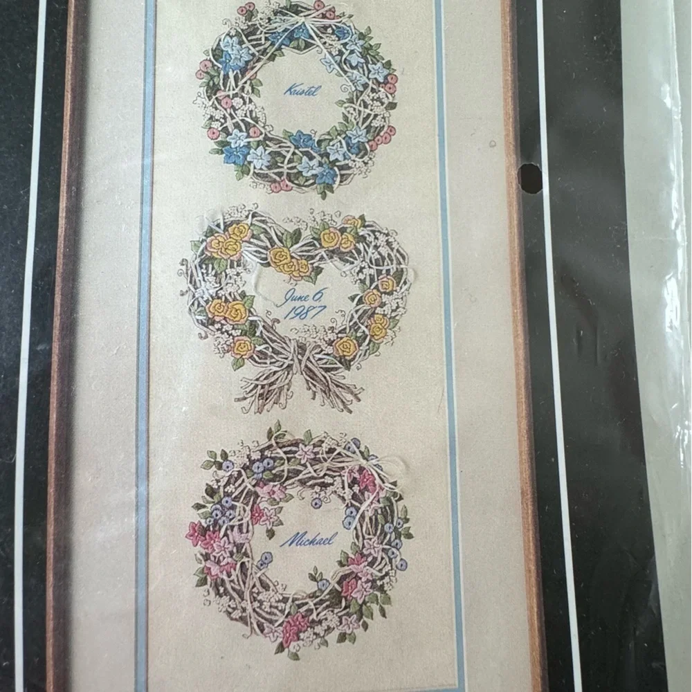 Vintage Dimensions Country Wreath Trio Crewel Embroidery Kit for Weddings